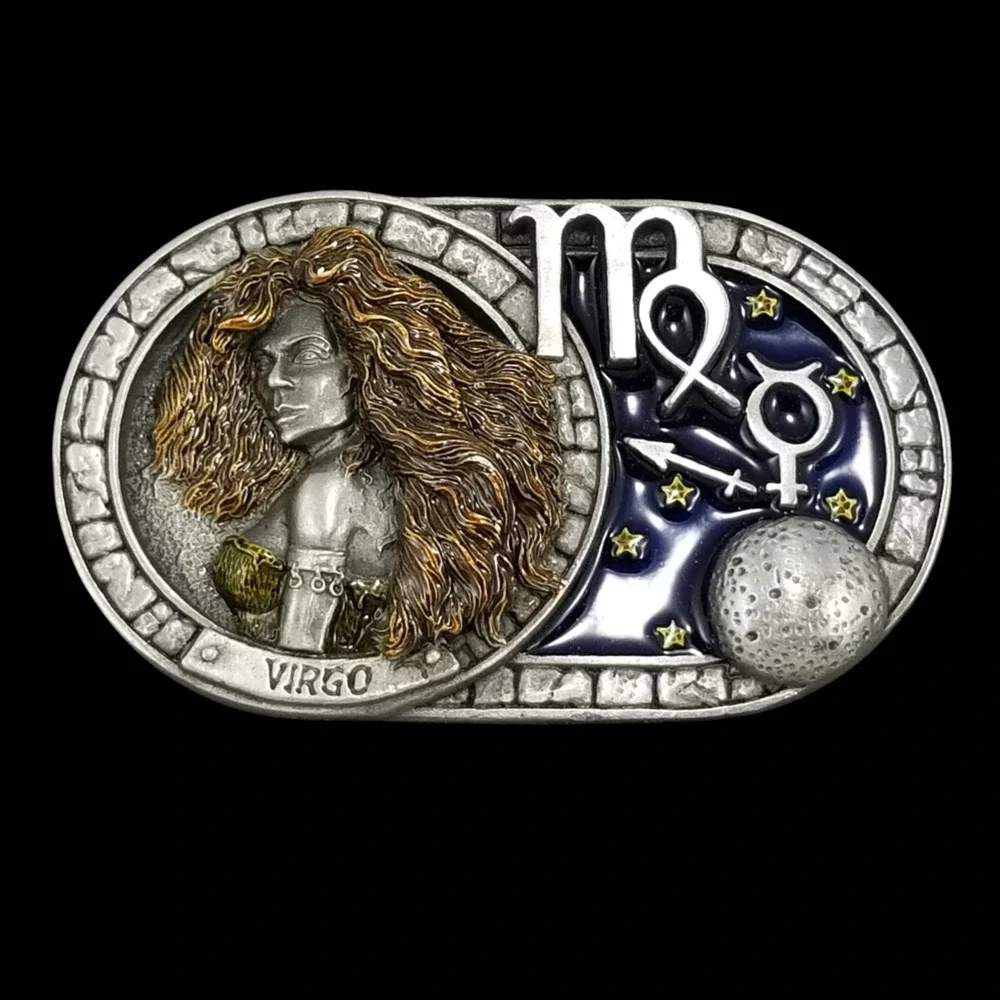 Dragon Designs Tanside Virgo Belt Buckle Pewter Zodiac Sign 2006‎ Made in USA